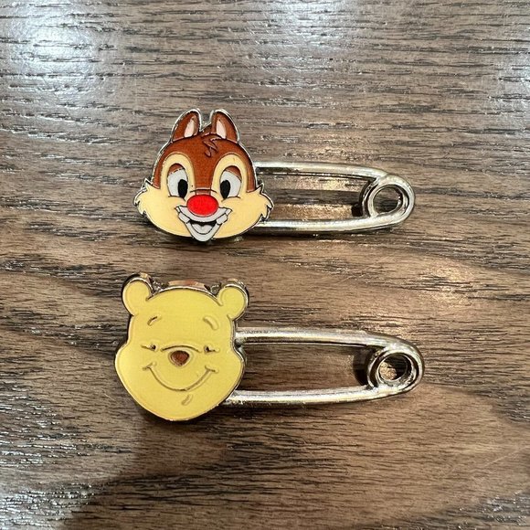 Disney Accessories - ❤️ (5/$20) - Two HONG KONG DISNEY 2015 Safety Pin Series Pins - Pooh & Dale